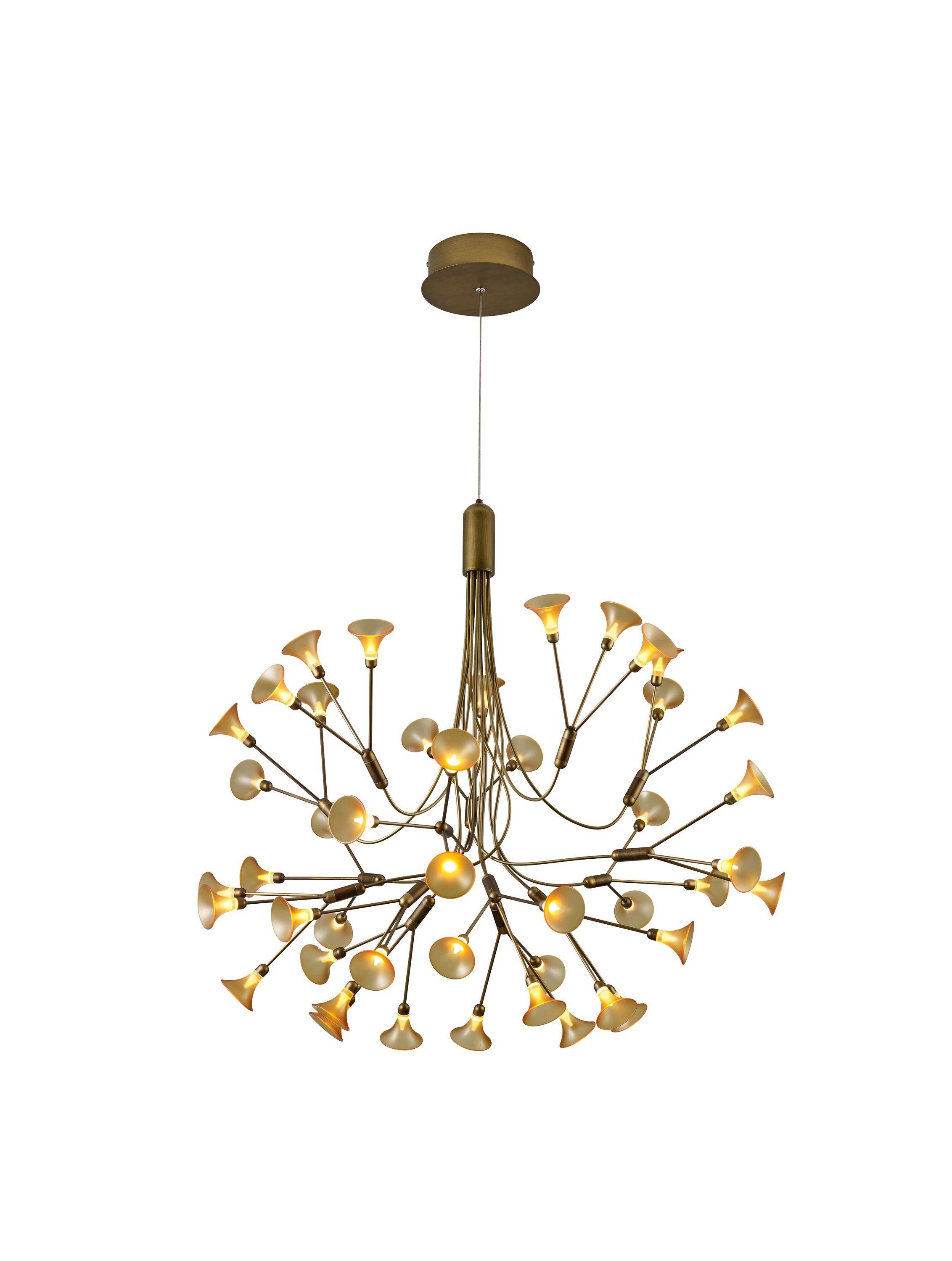 Deutsche LED Krone Altmessing Höhe einstellbar Ø 97cm dimmbar