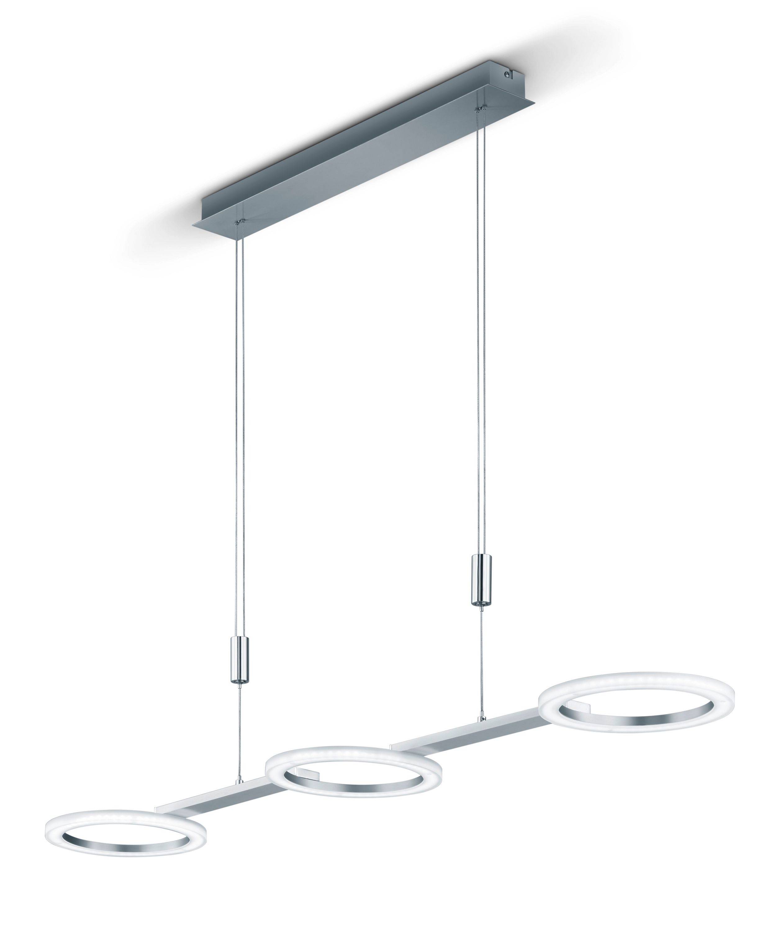 Deutsche LED Pendelleuchte Höhenverstellbar Nickel Chrom Dimmbar 3600lm