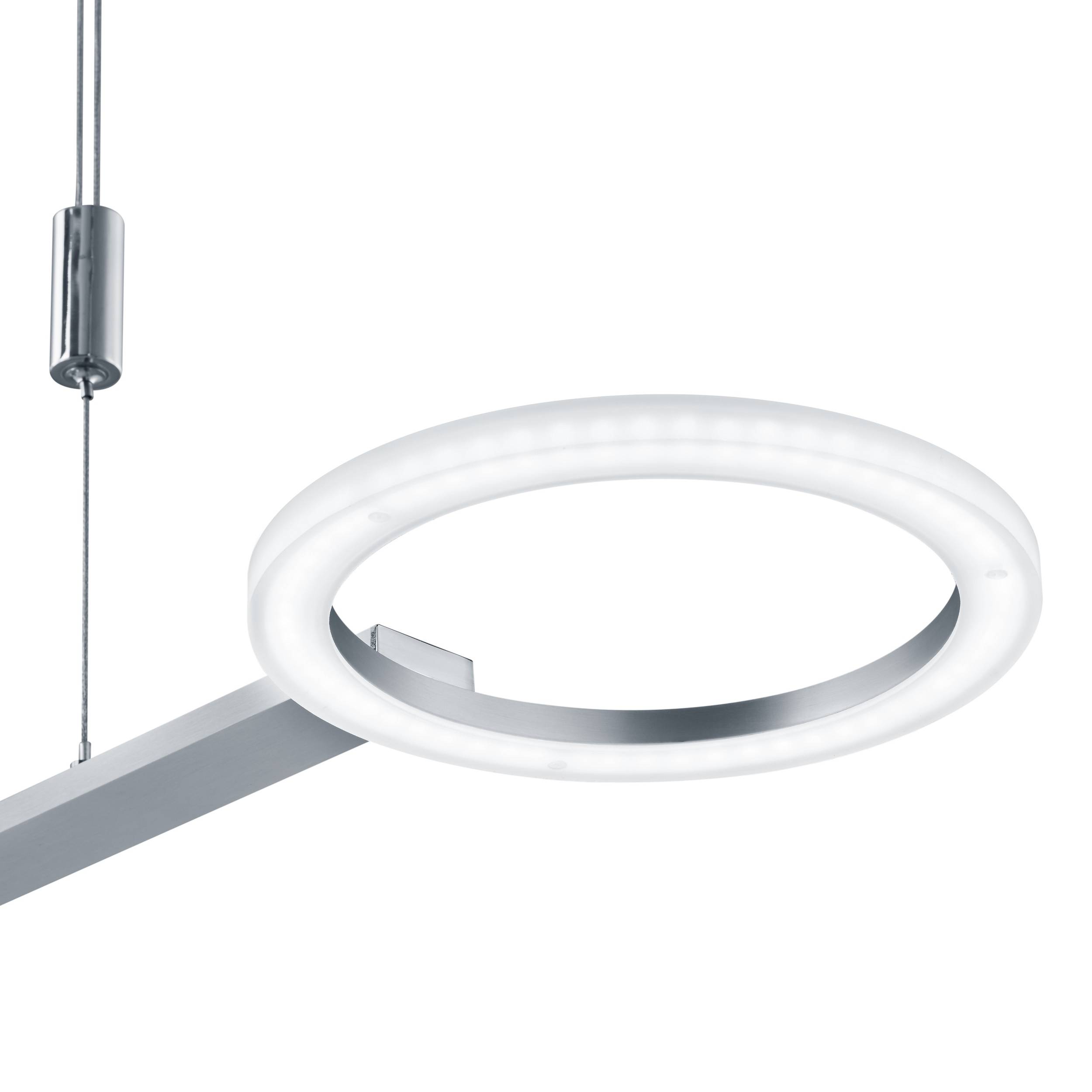 Deutsche LED Pendelleuchte Höhenverstellbar Nickel Chrom Dimmbar 3600lm
