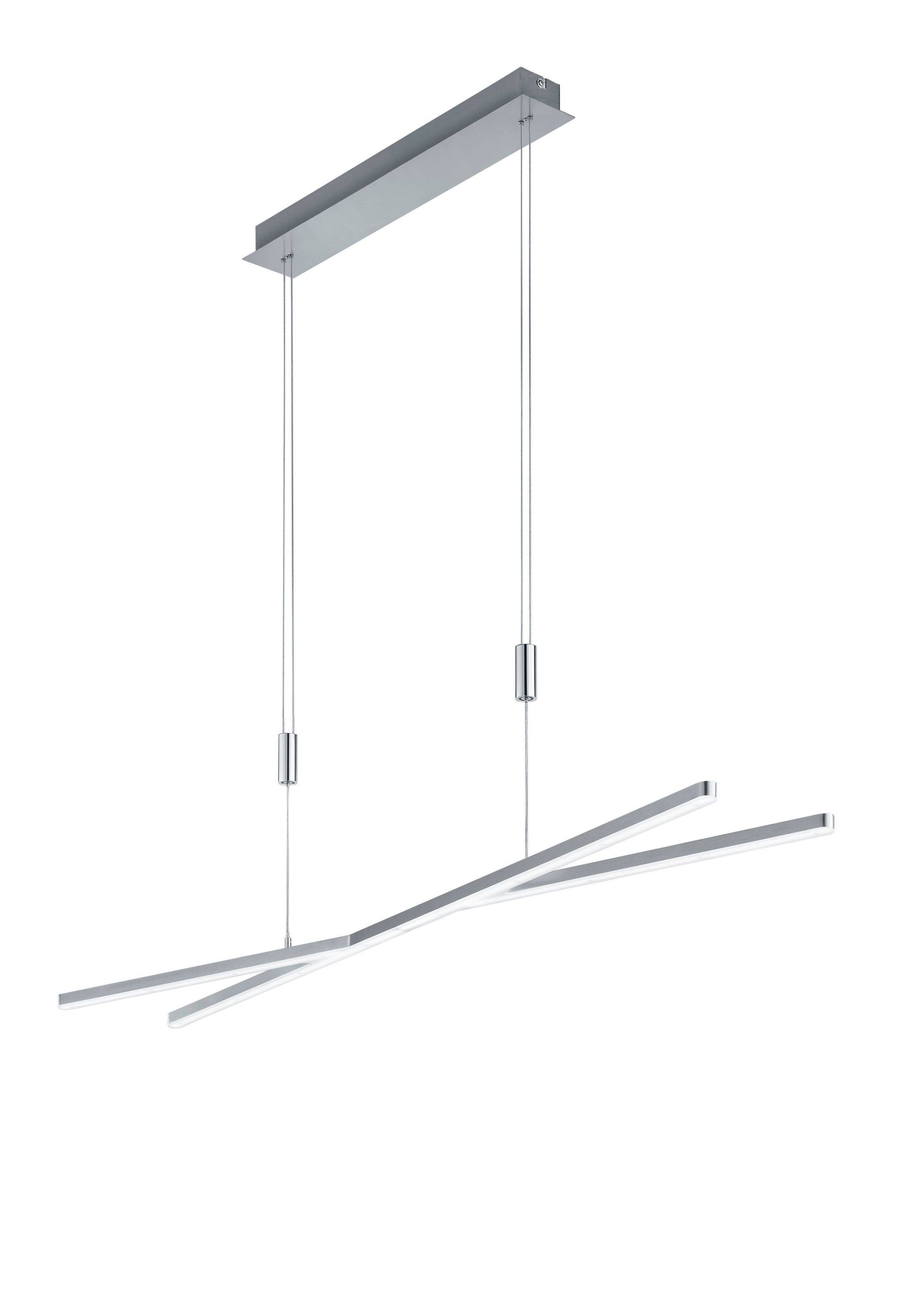 Deutsche LED Pendelleuchte Höhenverstellbar Nickel Chrom Sensordimmer 4200lm Dimmbar