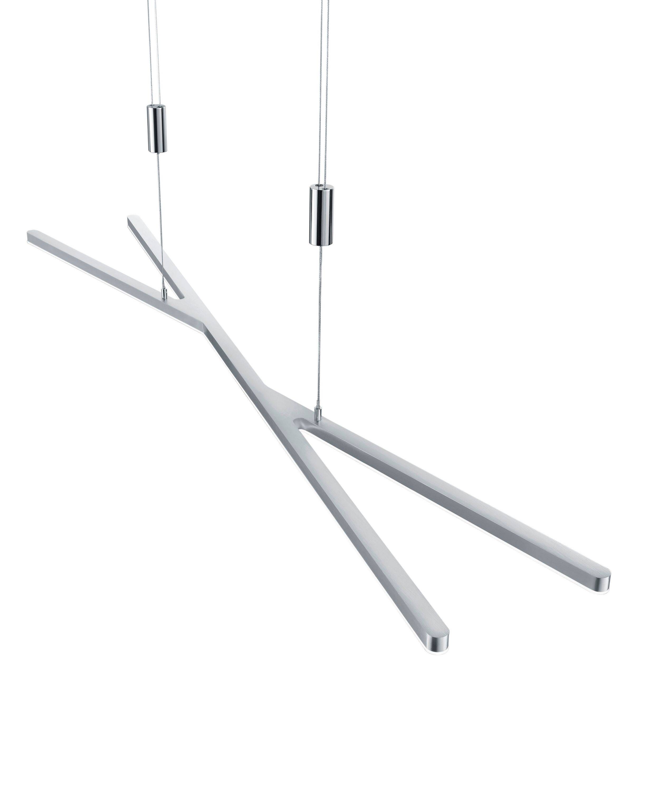 Deutsche LED Pendelleuchte Höhenverstellbar Nickel Chrom Sensordimmer 4200lm Dimmbar