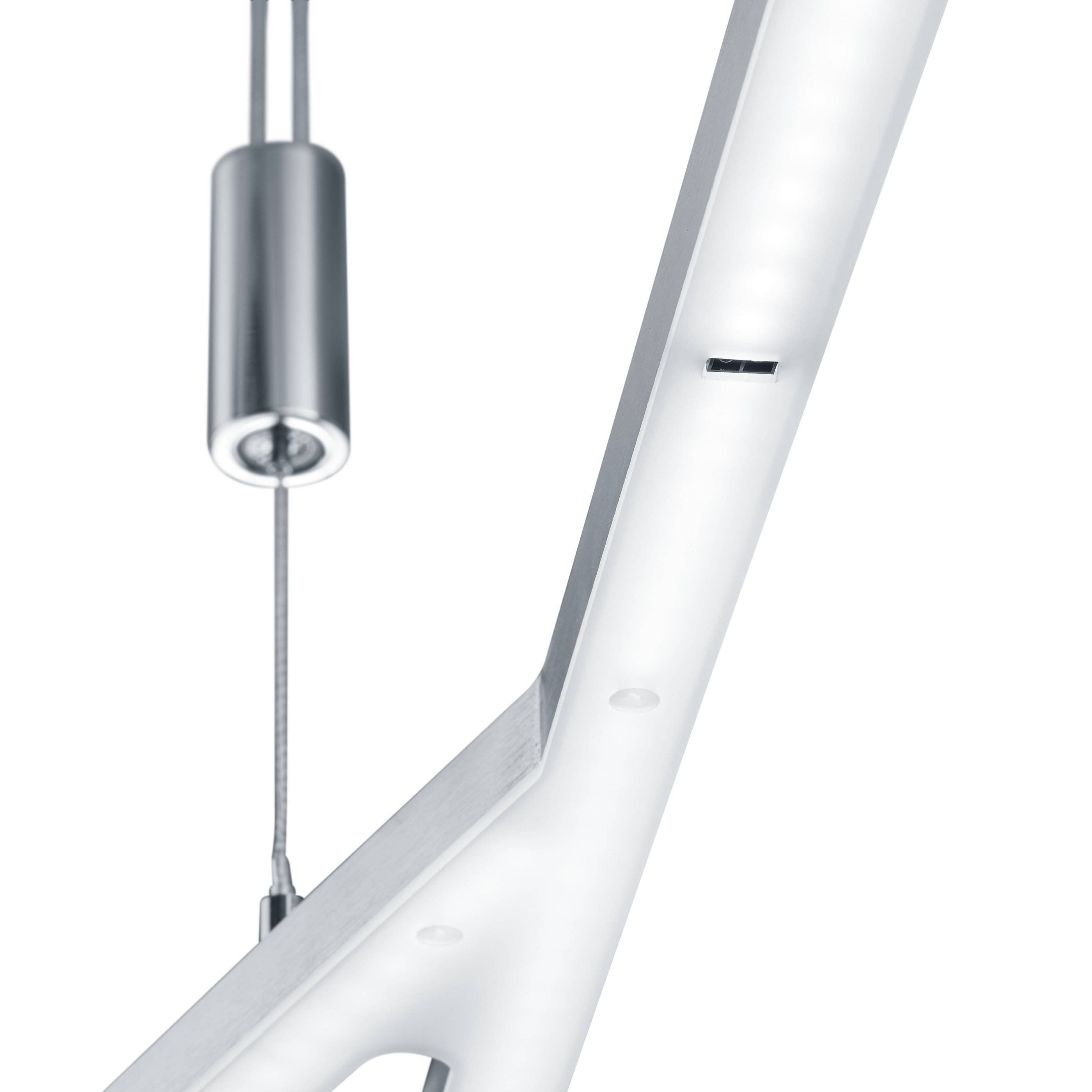 Deutsche LED Pendelleuchte Höhenverstellbar Nickel Chrom Sensordimmer 4200lm Dimmbar