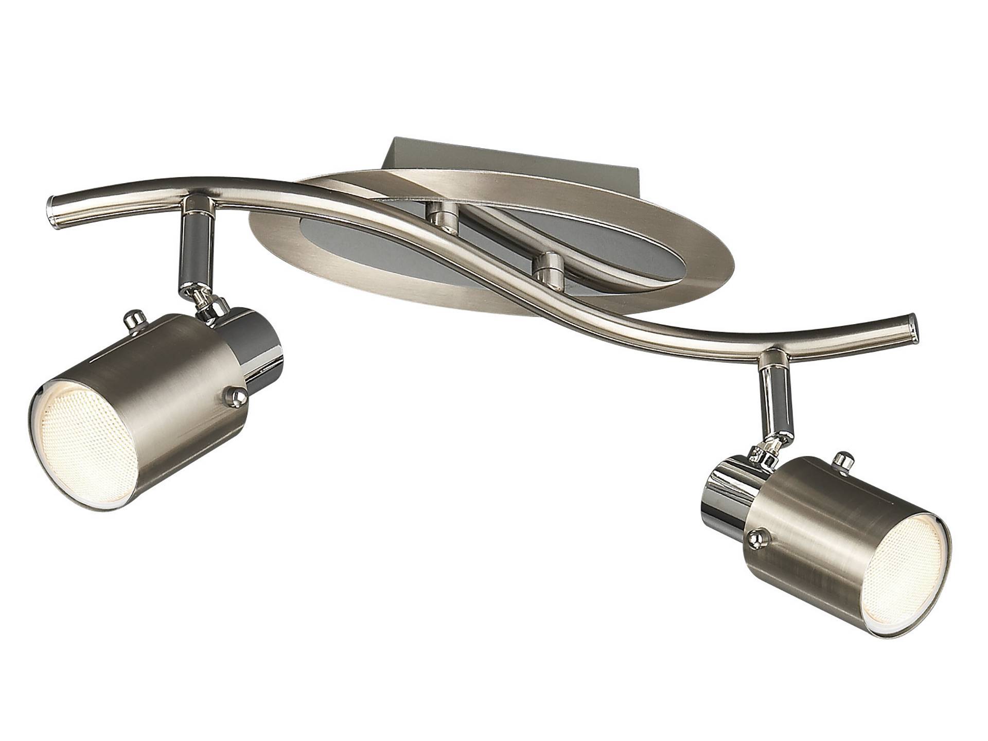 silberne Deckenleuchte: 2 Flammig - Metall - Energiesparend