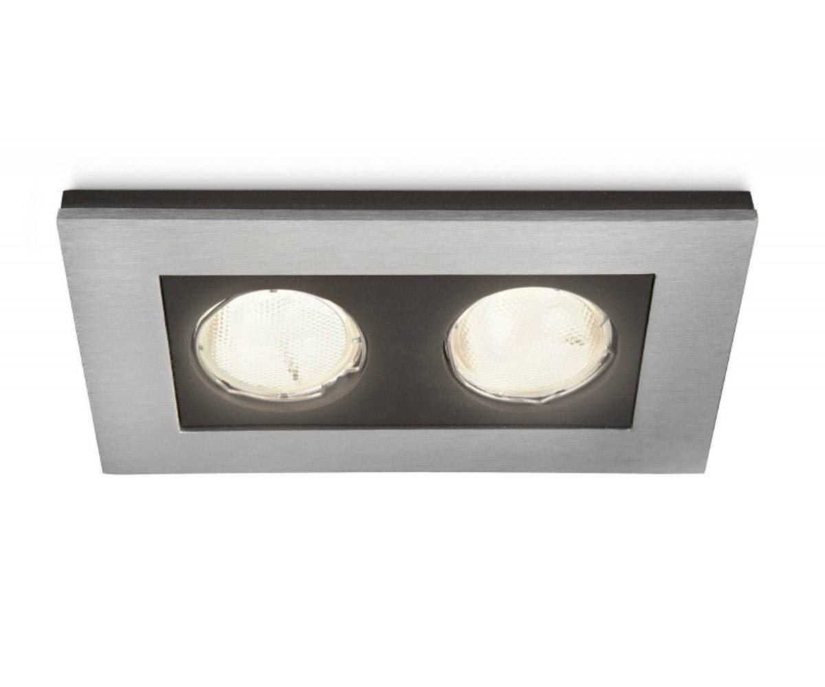 Einbauspot Philips SmartSpot Aluminium Silber Energiespar 2-flammig 190x105mm