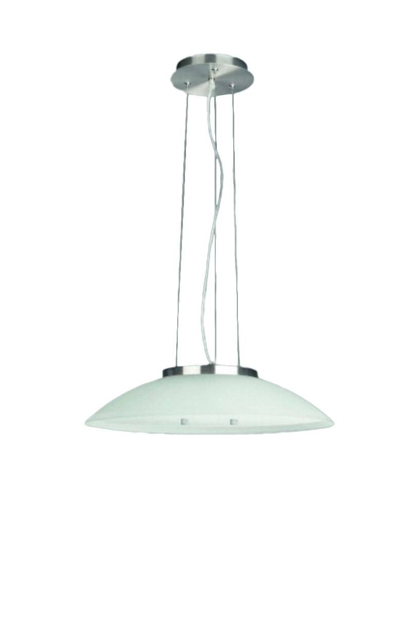 Energiespar Glaspendel Küchenleuchte Silber Ø 50cm