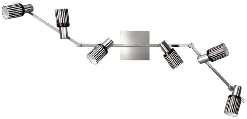Energiespar Spotbalken 6 Flammig Spot Chrom Glas 116cm Schwenkbar 6x E14