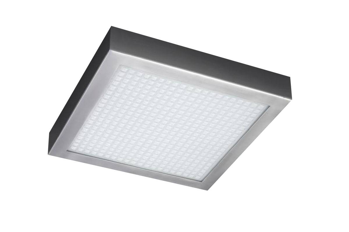 Deckenleuchte Energiesparleuchte 35 x 35cm Stahl gebürstet