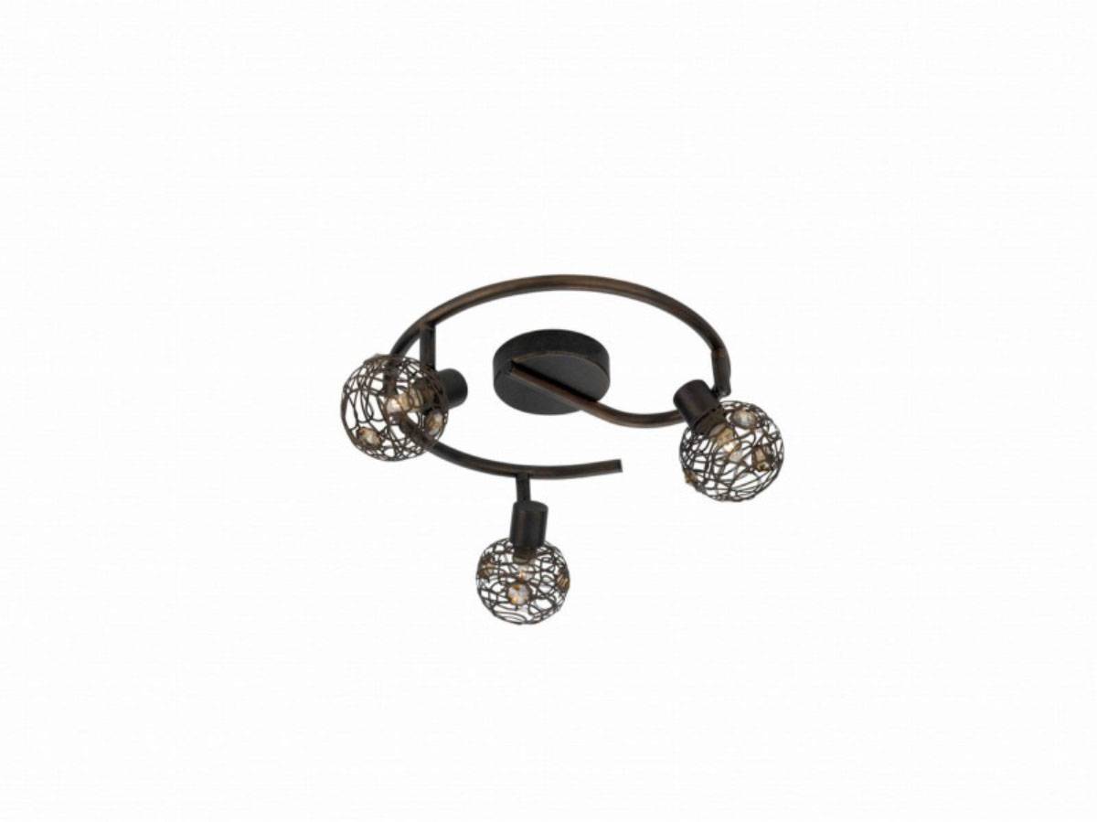 Massive Deckenleuchte Hosta 3x G9 2800K Warmweiß Deckenspot Braun Rost Spirale