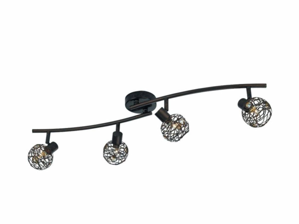 Massive Halogen Deckenleuchte Braun Strahler Rustikal Spotleiste 4x G9 Warmweiß