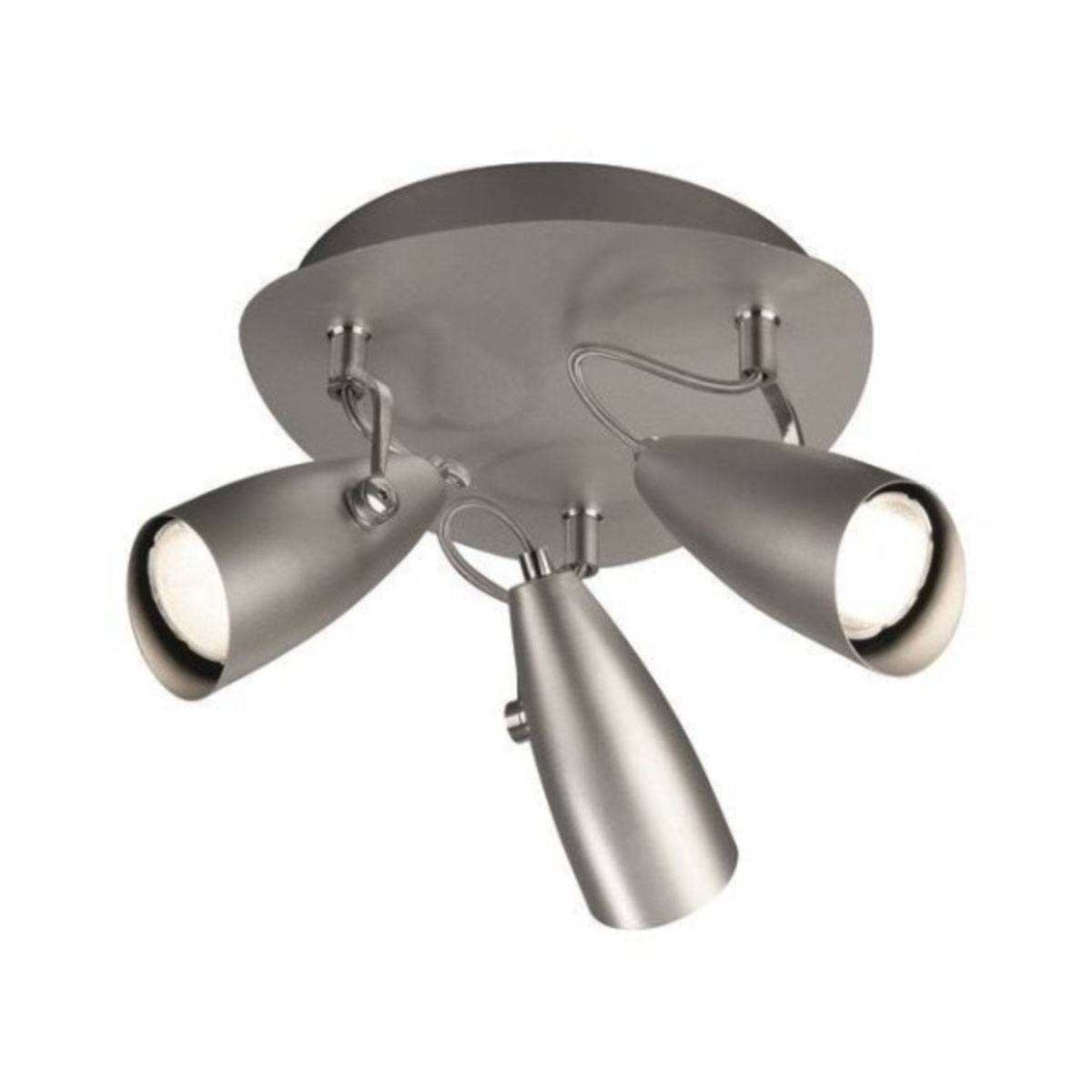 Energiespar Deckenspot 3x 10W GU10 Deckenleuchte Metall Grau Ø22,5cm