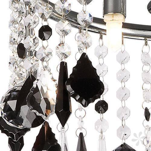 Halogen Deckenleuchte Modern 5-flg. Glasbehang Chrom Ø 33cm