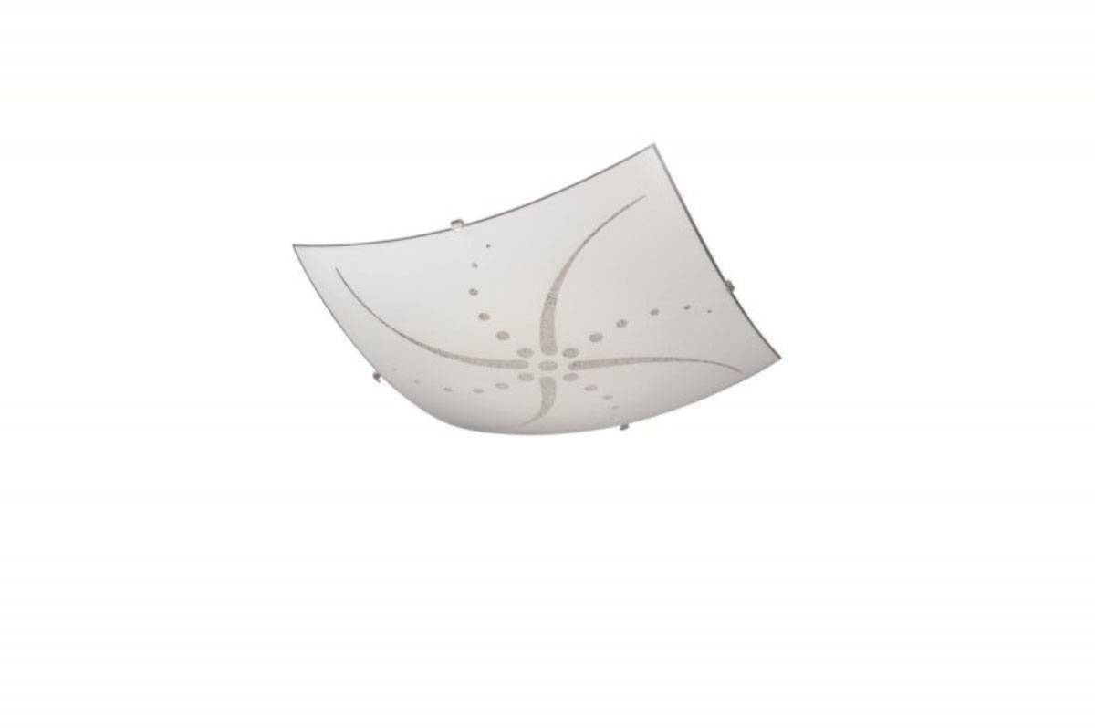 Deckenleuchte Weiss Dekorglas Glas 29 x 29cm Eckig