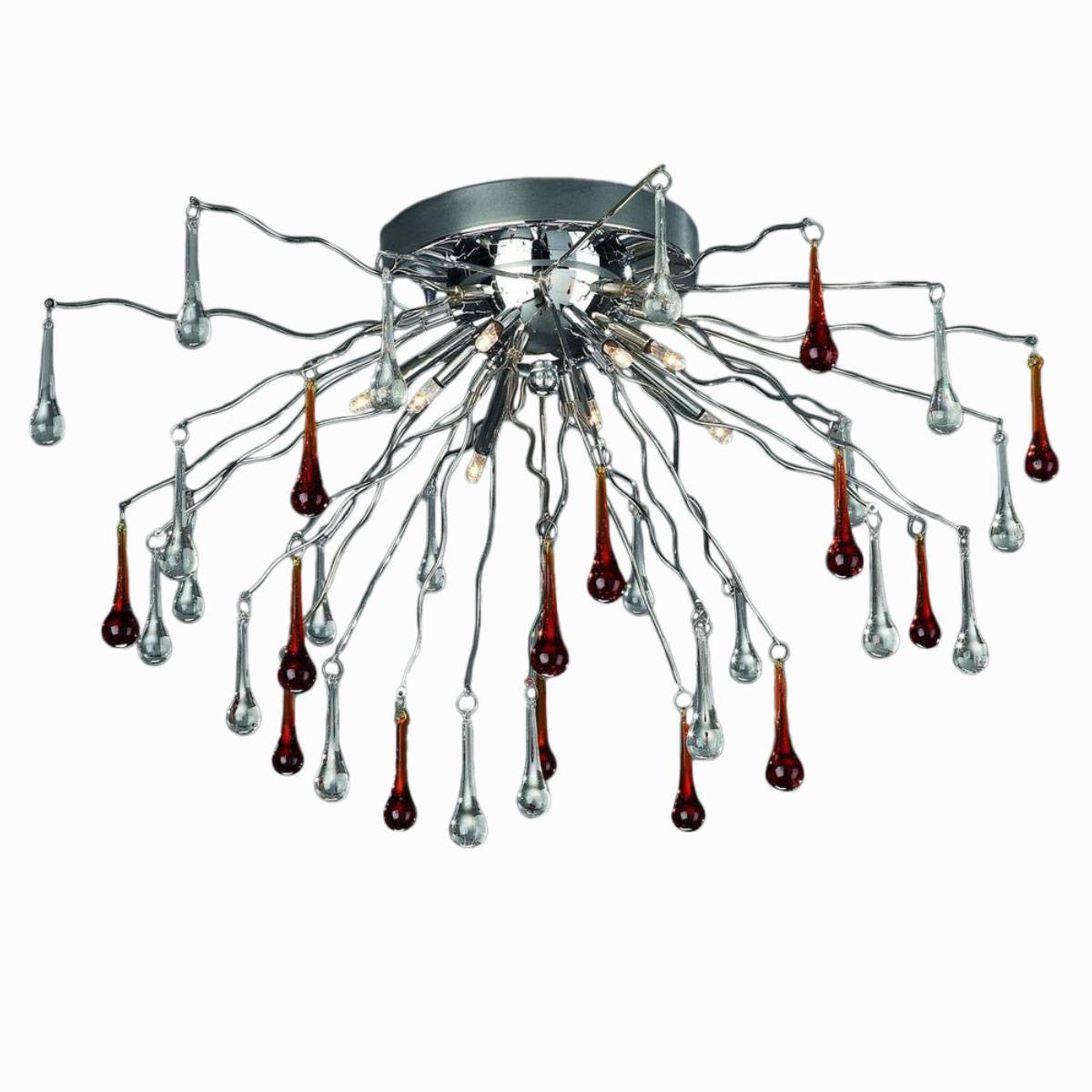 Massive Gisca Halogen-Deckenleuchte Modern 8x G4 12V Chrom Glasbehang