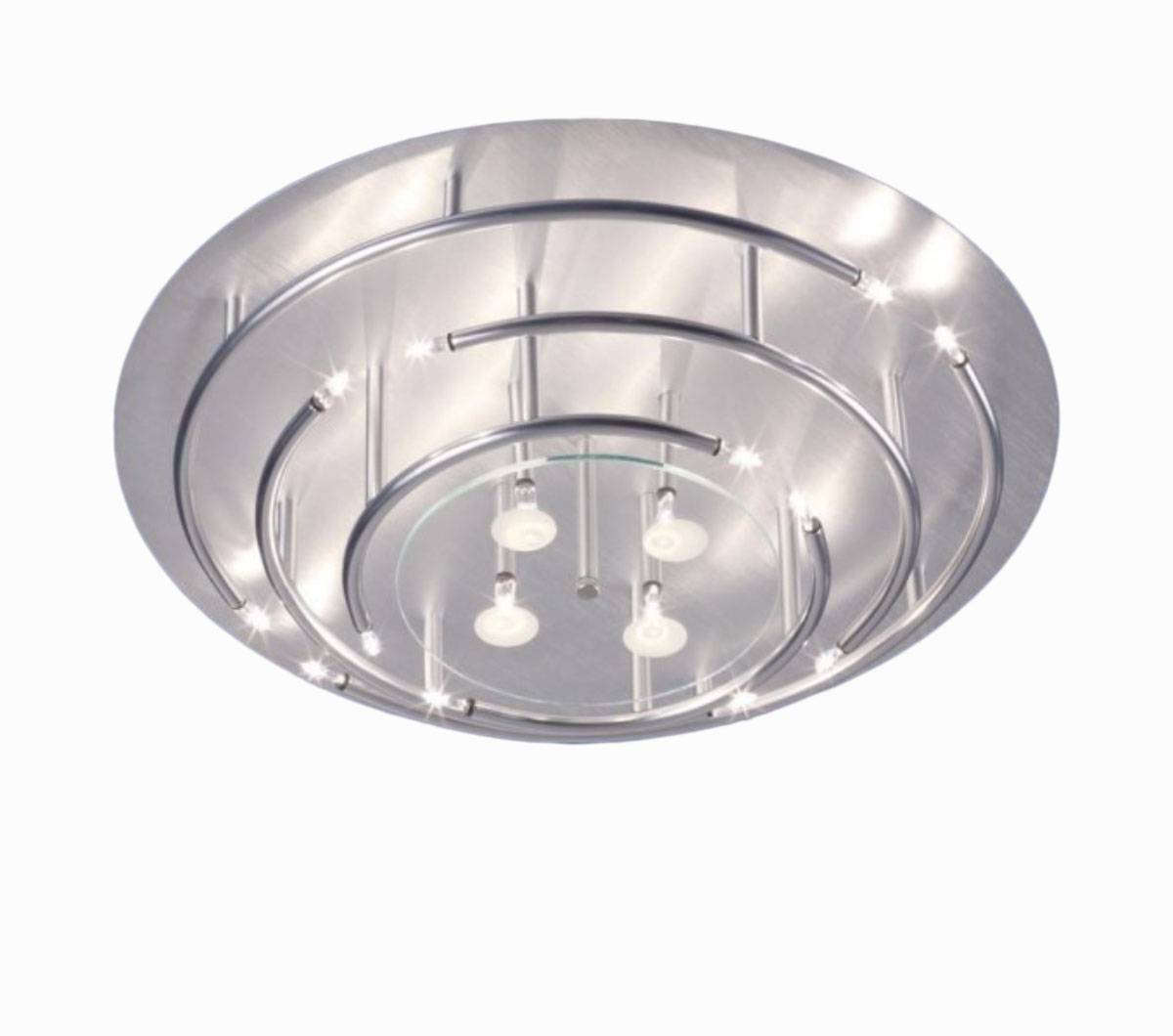 Deckenleuchte Lola 16x G4 12V Halogen (LED Geeignet) Glas Aluminium Gebürstet