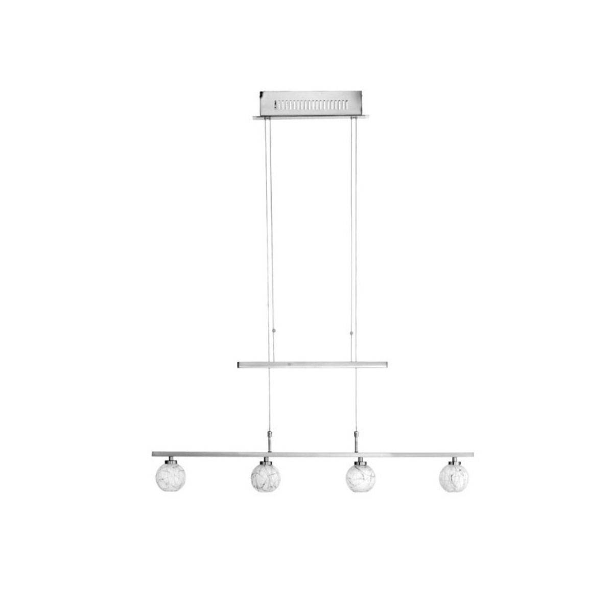 Fischer Halogen Pendelleuchte Glas 4x GY6,35 matt/chrom höhenverstellbar