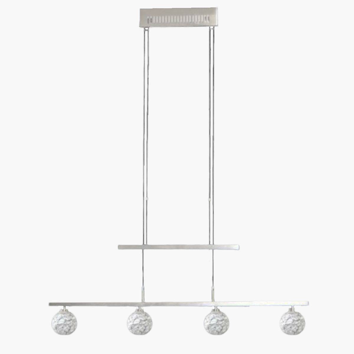 Fischer Halogen Pendelleuchte Glas 4x GY6,35 matt/chrom höhenverstellbar