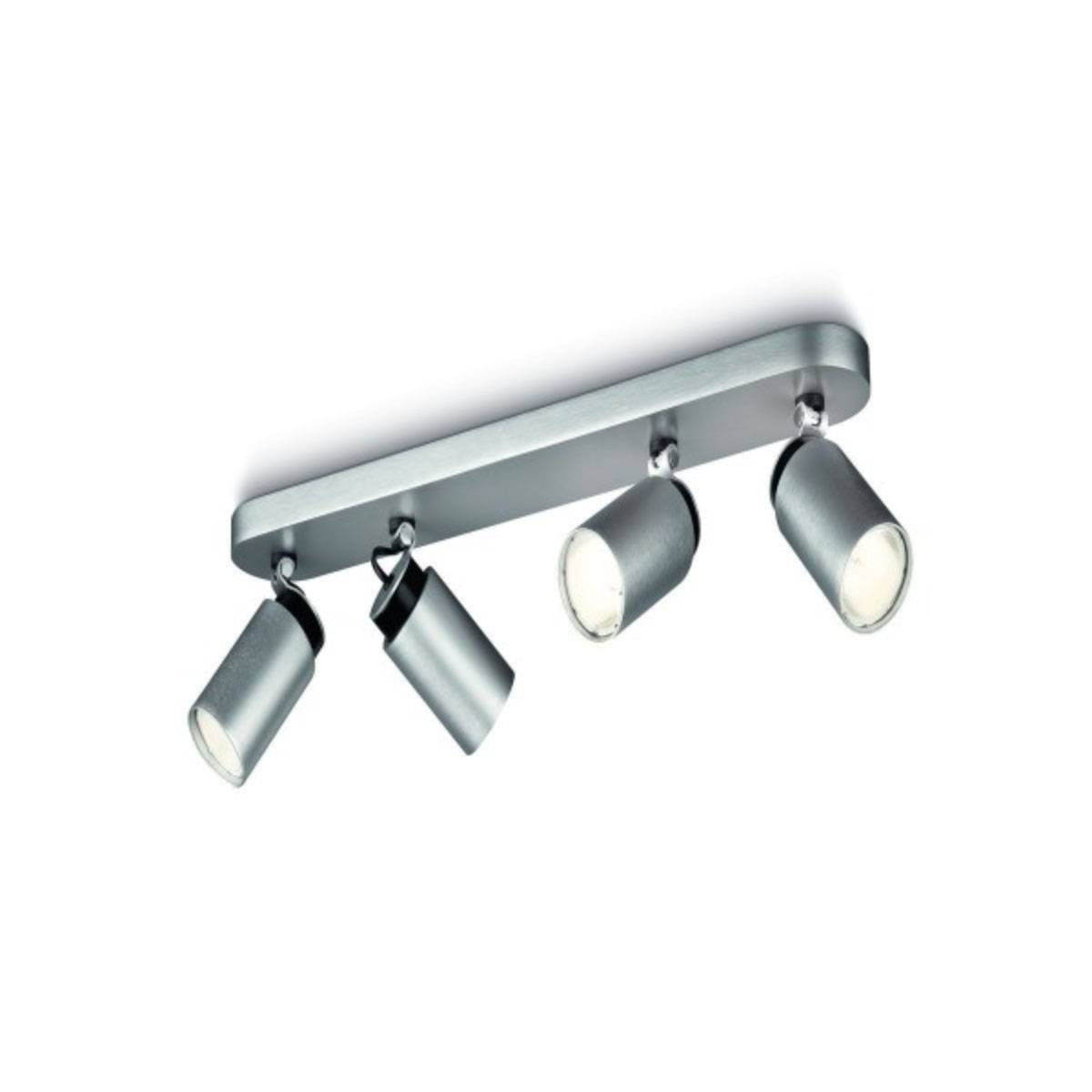 Massive Spotbalken Strahler Studio 4x GU10 Warmweiß Energiespar Spotleiste