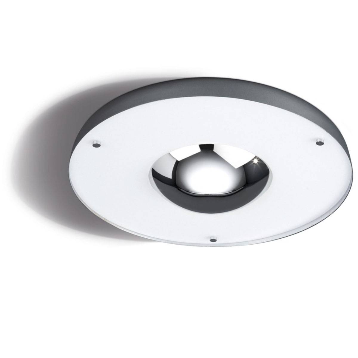 TopSelection Deckenleuchte Energiespar Glas Chrom Ø 44cm