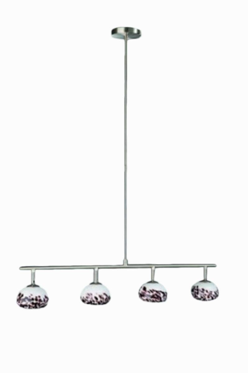 Massive Halogen Pendelleuchte höhenverstellbar 4x G9 Glas gebürsteter Stahl