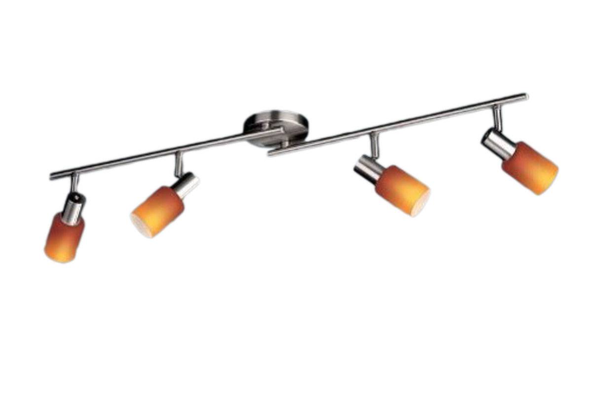 Energiesparleuchte 4er Spotbalken Pronto Farbige Gläser inkl. Leuchtmittel E14