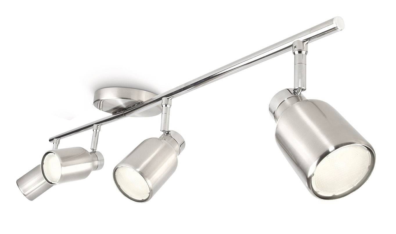 Philips Ecomoods Energiespar Spotleiste Stahl gebürstet 4x GU10 10W warmweiss