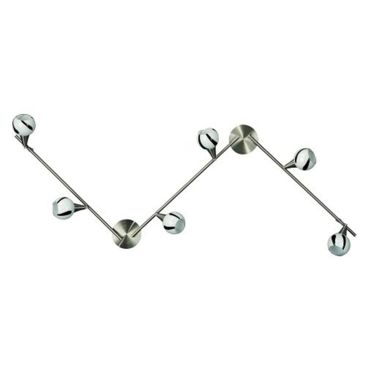 Energiespar Spotleiste 6x E14 7W Silber Glas Schwarz Weiß Schwenkbar 195cm