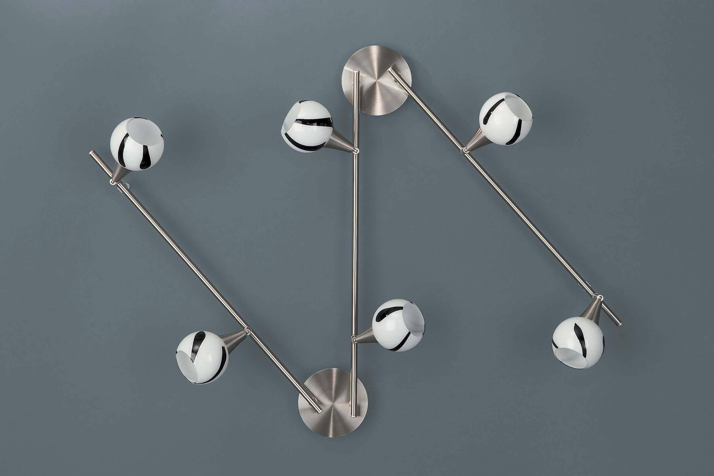 Energiespar Spotleiste 6x E14 7W Silber Glas Schwarz Weiß Schwenkbar 195cm