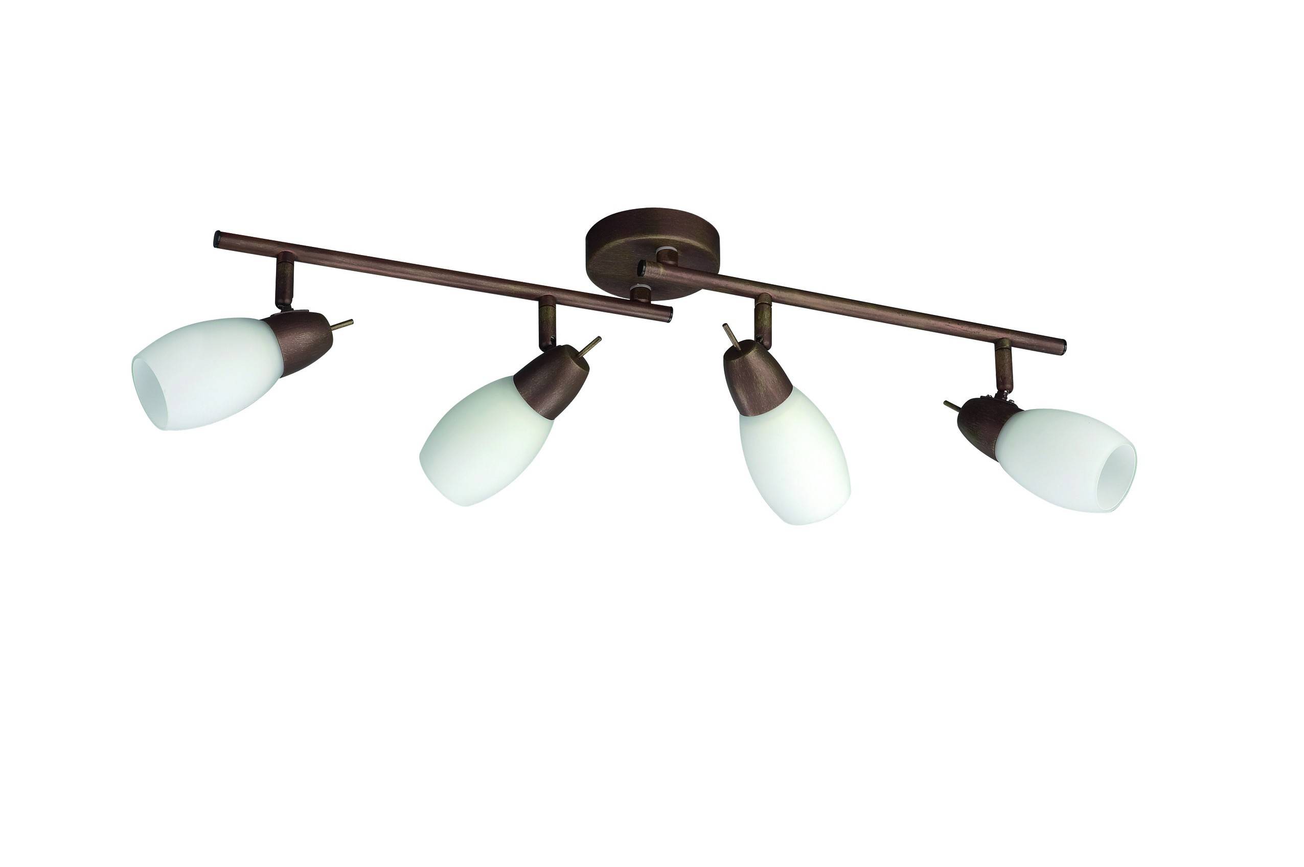 Braune Deckenspotleiste Spot Strahler Energiespar Deckenlampe 4 Flammig 71cm