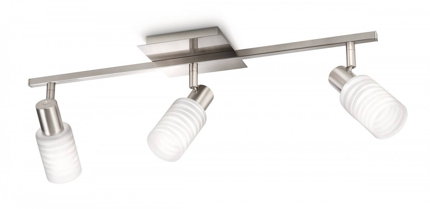 Philips myLiving Spotleiste Glas Silber 3 Flammig Schwenkbar 54,5cm