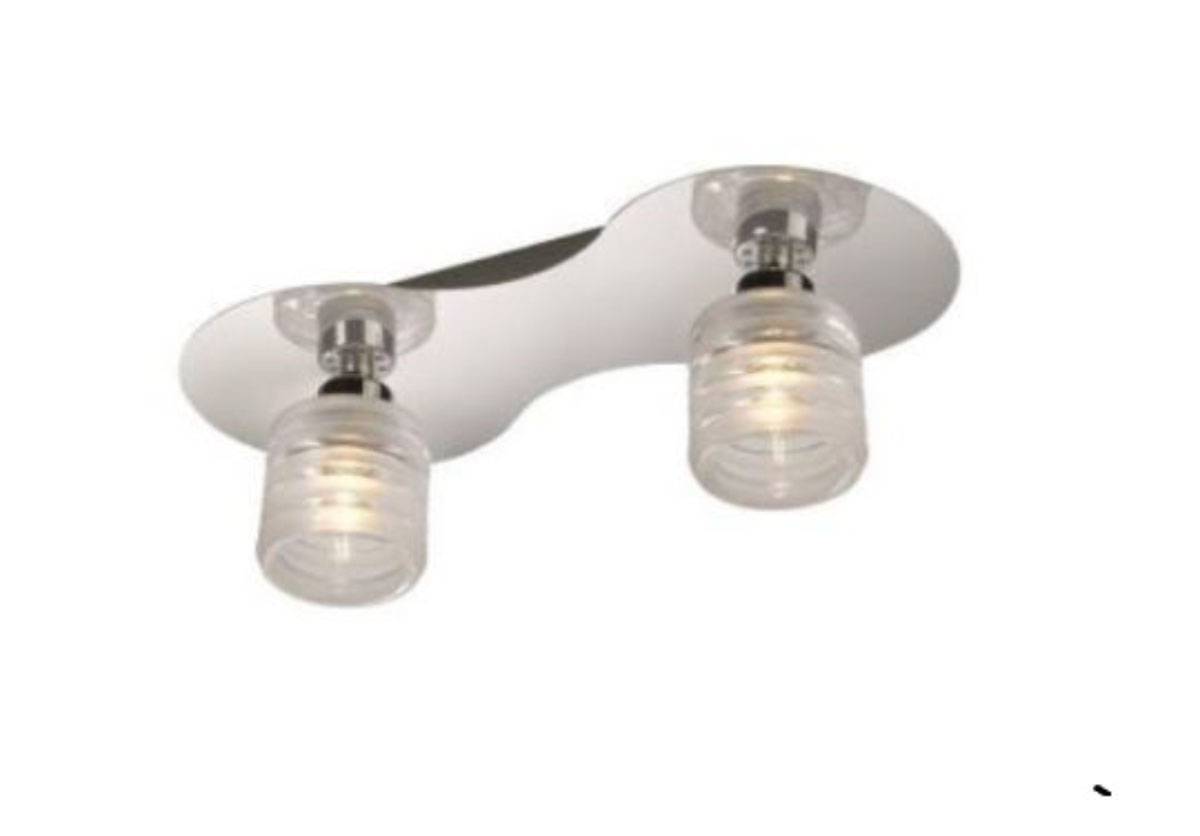 Massive Aster Deckenleuchte Deckenlampe 2x G9 inklusive Chrom Glas Spiegelnd