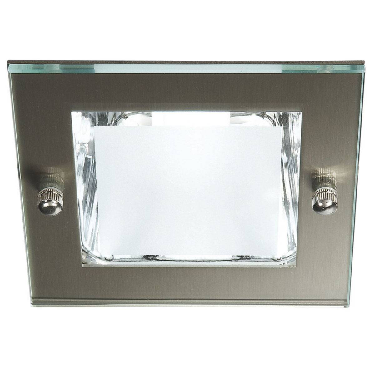 Energiespar Spot Deckenleuchte Silber Glas Metall Eckig Strahler Einbauleuchte