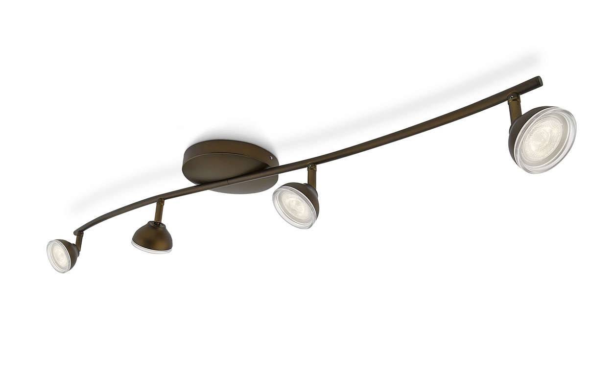 Philips LED Spotleiste Toscane Deckenleuchte 4x 3W LED Bronze 670lm Metall