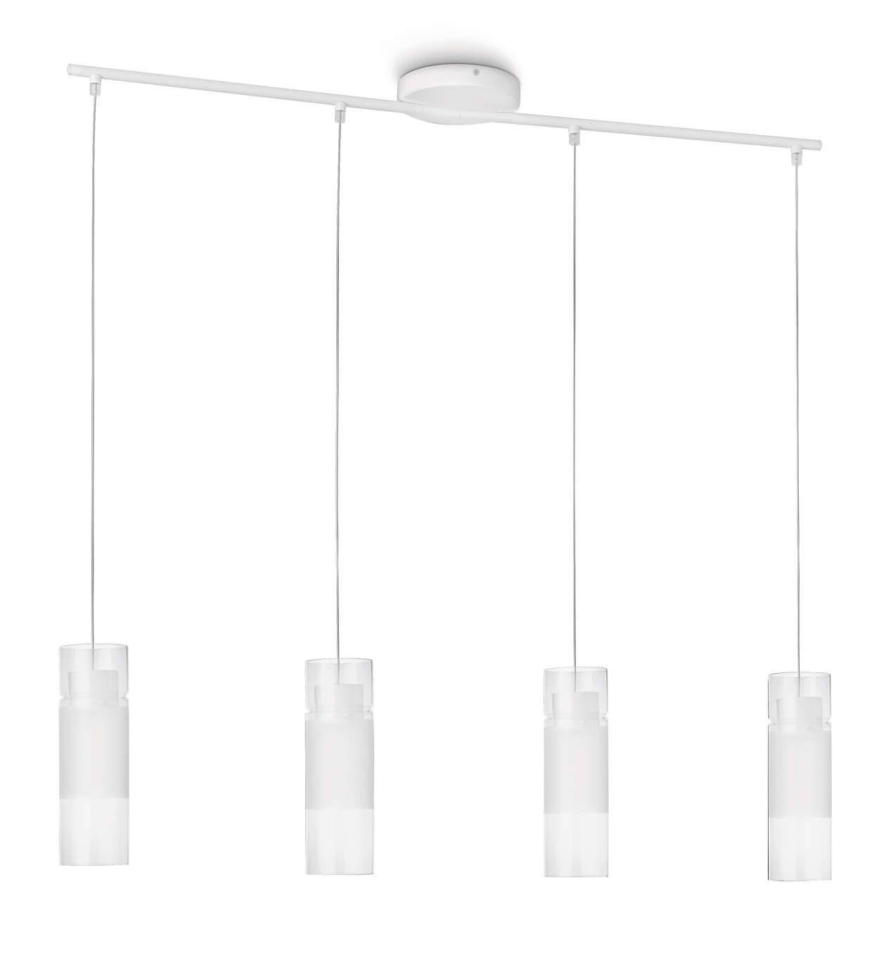 Philips LED Pendelleuchte Aln höhenverstellbar 4x 670lm 3W Weiss Hängeleuchte