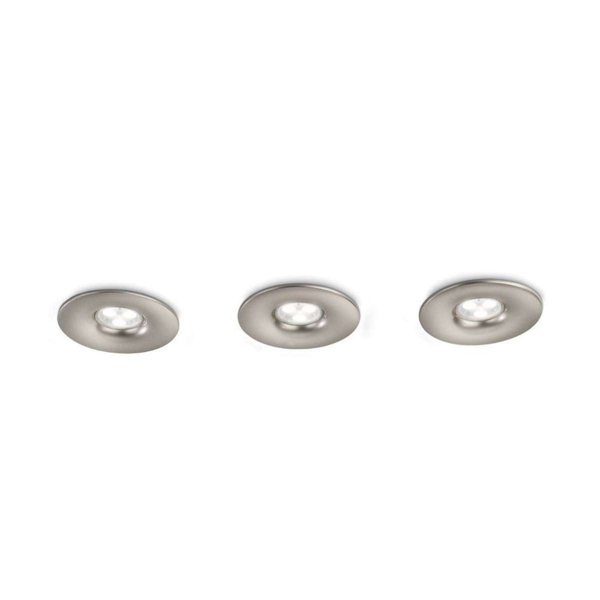 3er Einbauset Philips Ledino Power LED Spots 3x7,5W silbern