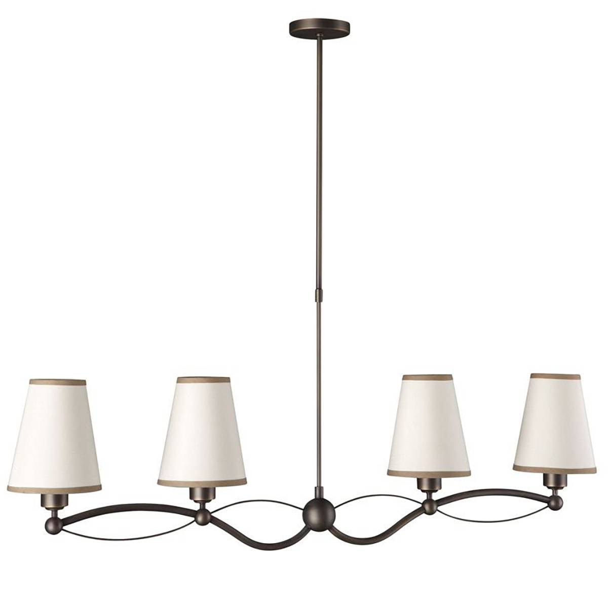 Hänge-/Pendelleuchte Macena 4xE27 max. 60W Stoff Rustikal Braun 111x15,4x116cm