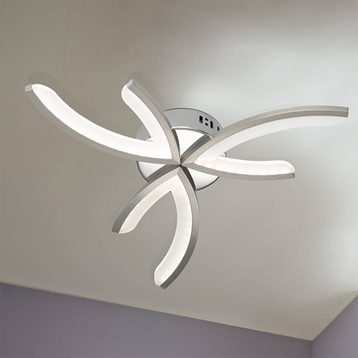 Wofi LED Deckenleuchte Kelton 6 flammig Silber 12W/230V 700lm 3000K 52x52x5cm