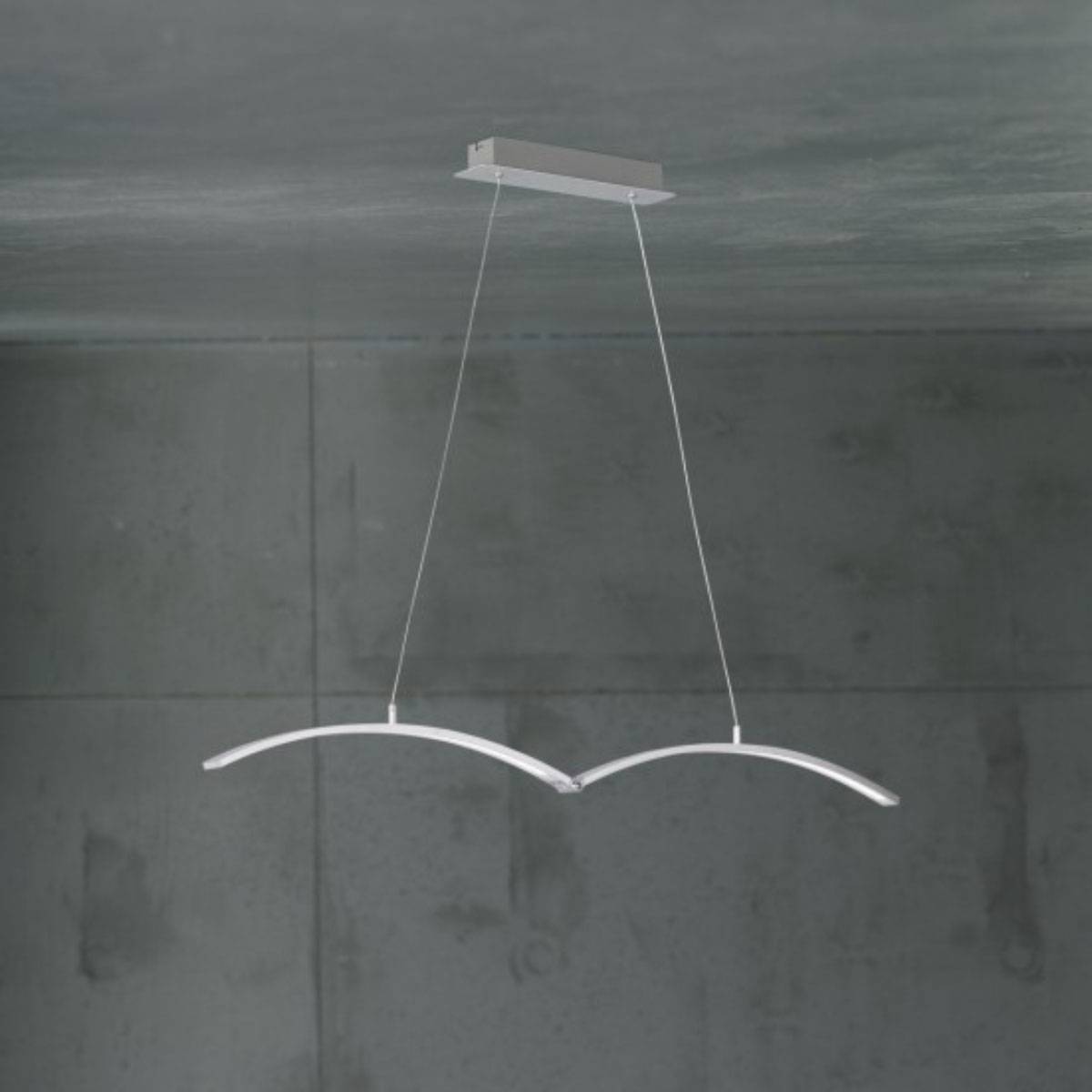 Wofi LED Hänge-/Pendelleuchte 2x12W Metall Silber 900lm 150x112x7,5cm