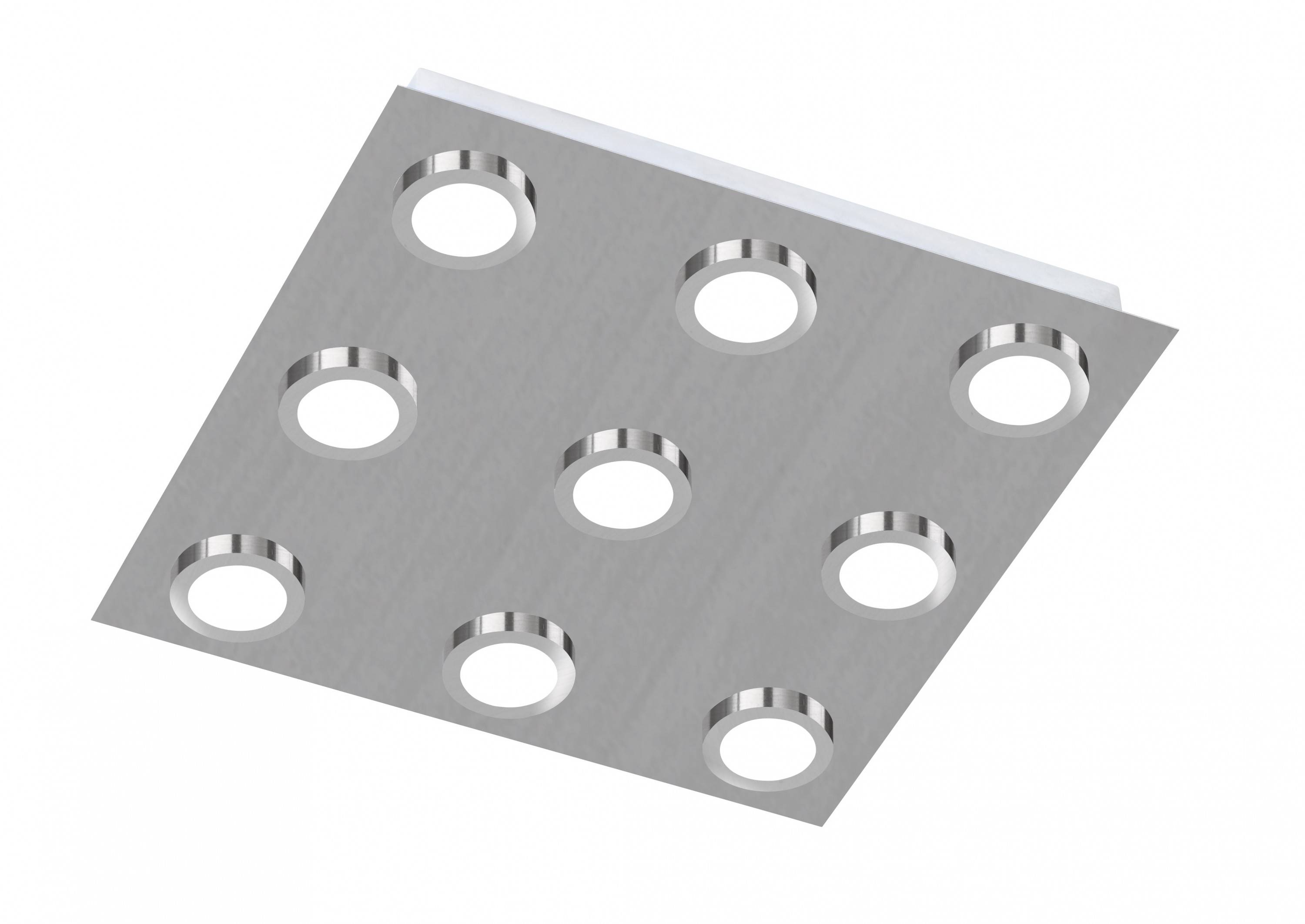 Wofi Veneta LED Deckenleuchte 9x3W/230V Nickel Matt 1890lm 3000K 35x35x4cm