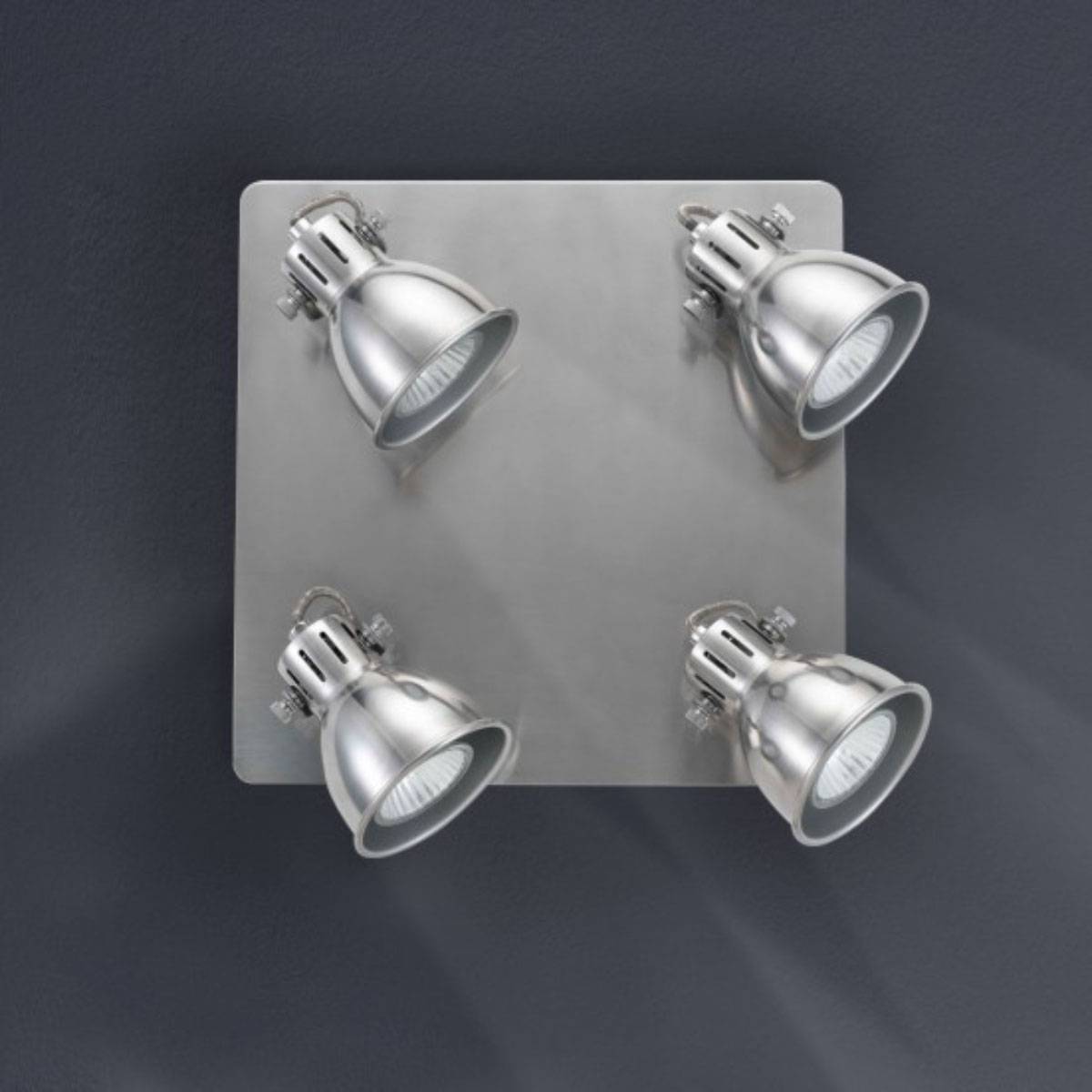 Wofi Halogen Deckenleuchte Gent Perlgrau 4xGU10 je 35W/230V 200lm 26,5x26,5x16cm