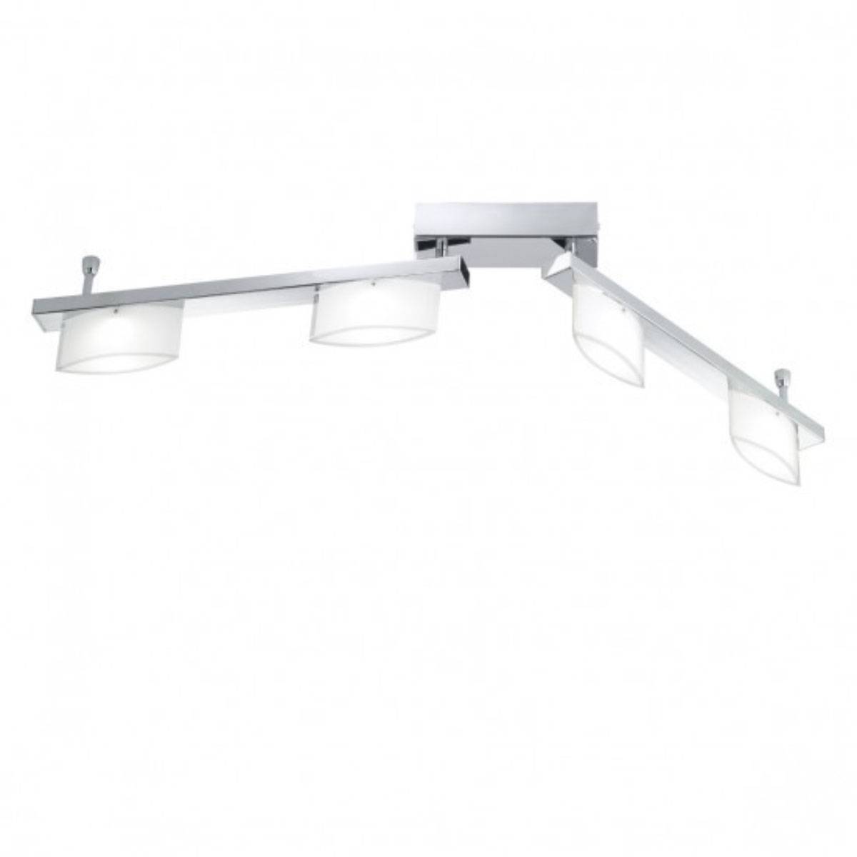 Wofi Avance LED Deckenleuchte 4x4,8W Chrom Metall Glas Dimmbar 15x6,5x103cm