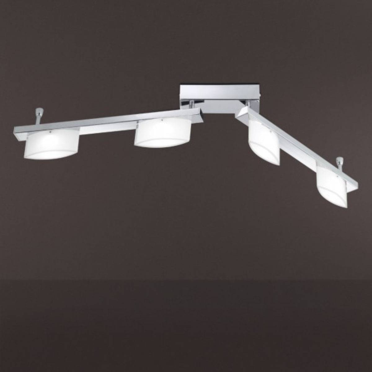 Wofi Avance LED Deckenleuchte 4x4,8W Chrom Metall Glas Dimmbar 15x6,5x103cm