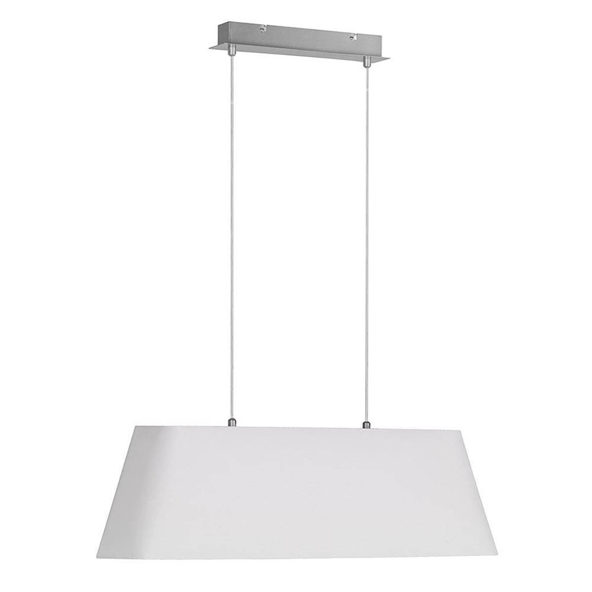 Hänge-/Pendelleuchte Stoffschirm Weiß 2xE27 max. je 46W/230V Metall Höhe 140cm