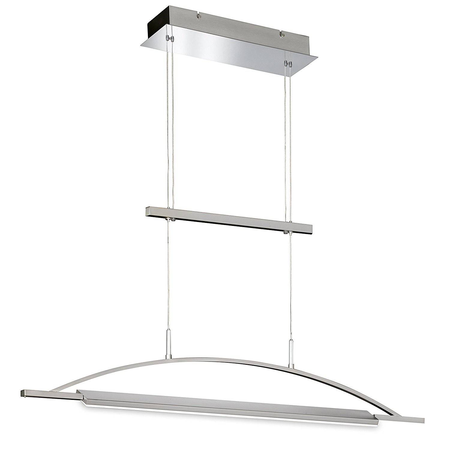 LED Pendelleuchte Hängeleuchte Silber 30W Höhenverstellbar Drehbar 97cm Breit