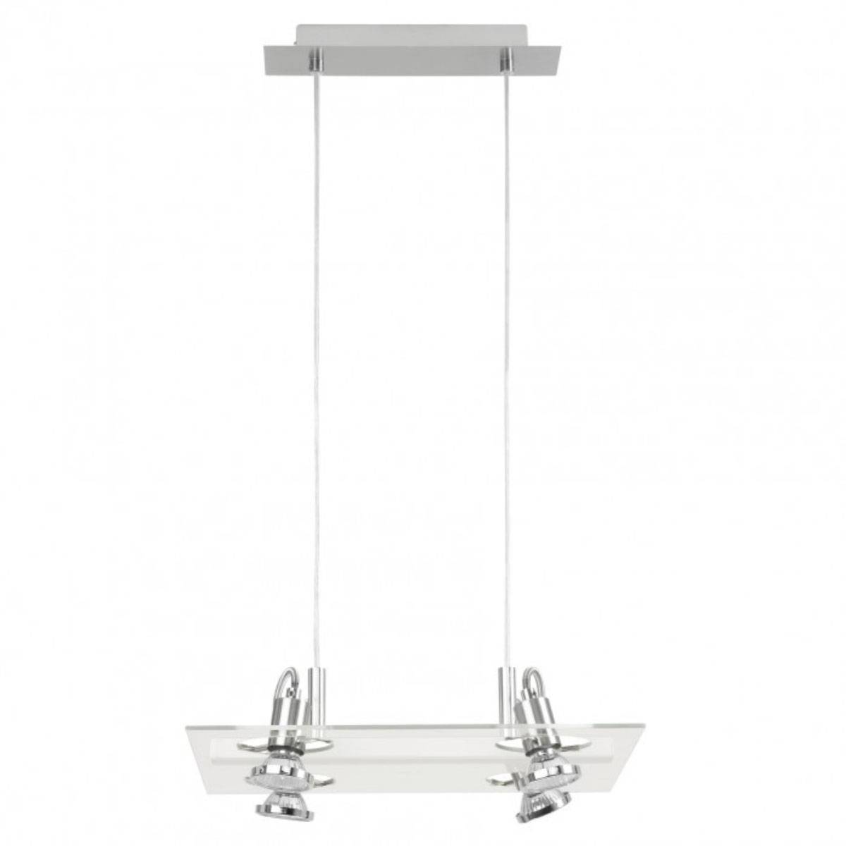 Eglo Focus Hänge-/Pendelleuchte Halogen Silber Glas 4xGU10 max. je 50W 39x33cm