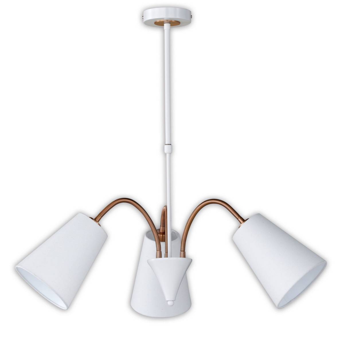 Honsel Pendelleuchte Hopper 3x E14 max. je 30W/230V Weiß Bronze Höhe 64cm Ø16cm