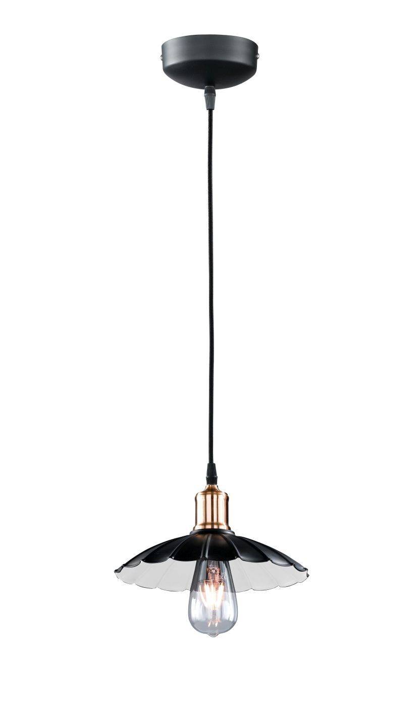 Hängeleuchte Metallpendel Schwarz Gold 1xE27 max.46W/230V Ø25cm