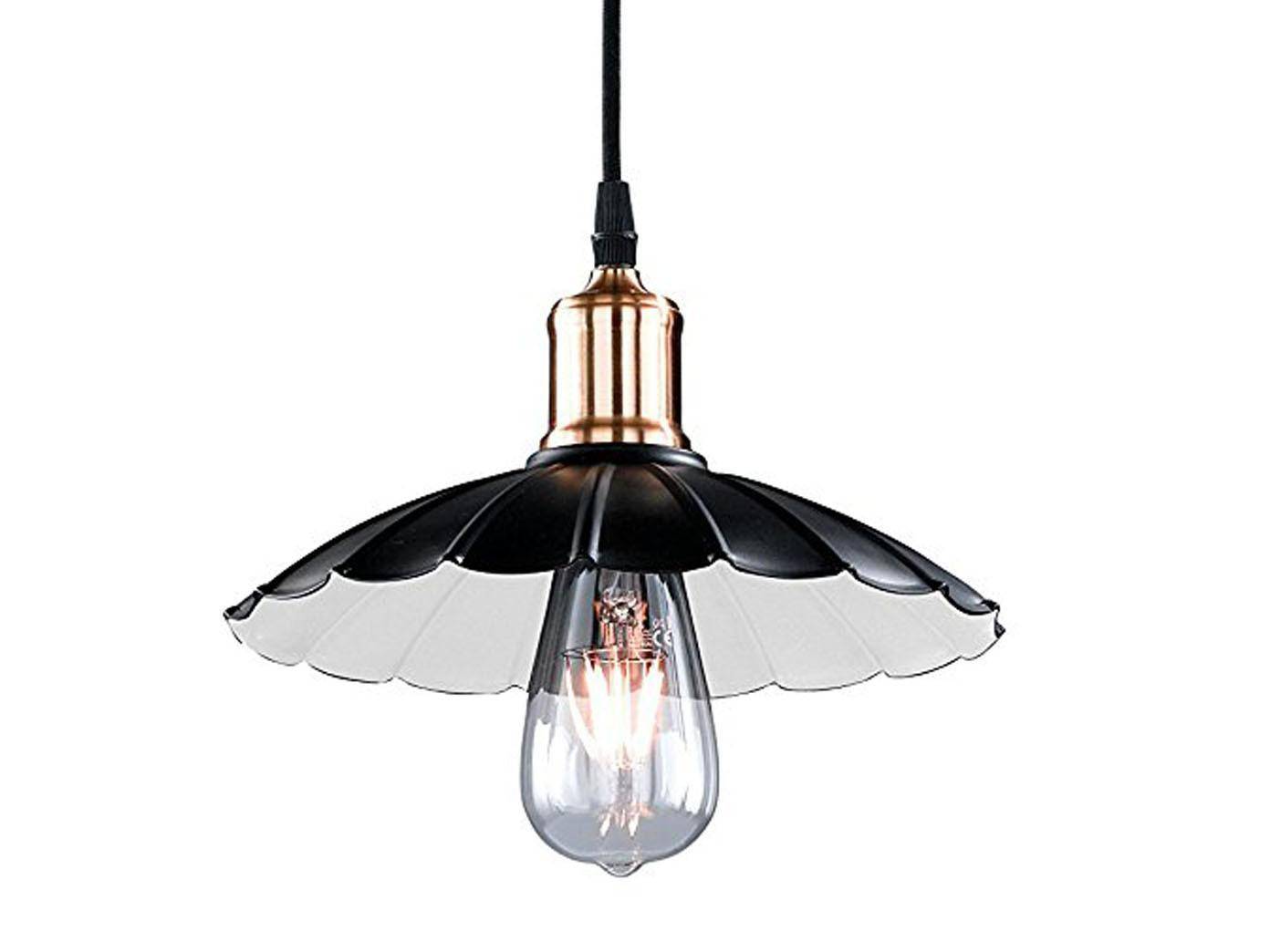 Hängeleuchte Metallpendel Schwarz Gold 1xE27 max.46W/230V Ø25cm
