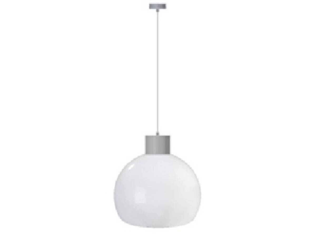 Fischer Pendelleuchte 1x E27 max. 50W/230V Glas Weiß Nickel Matt Opalglas Ø 35cm