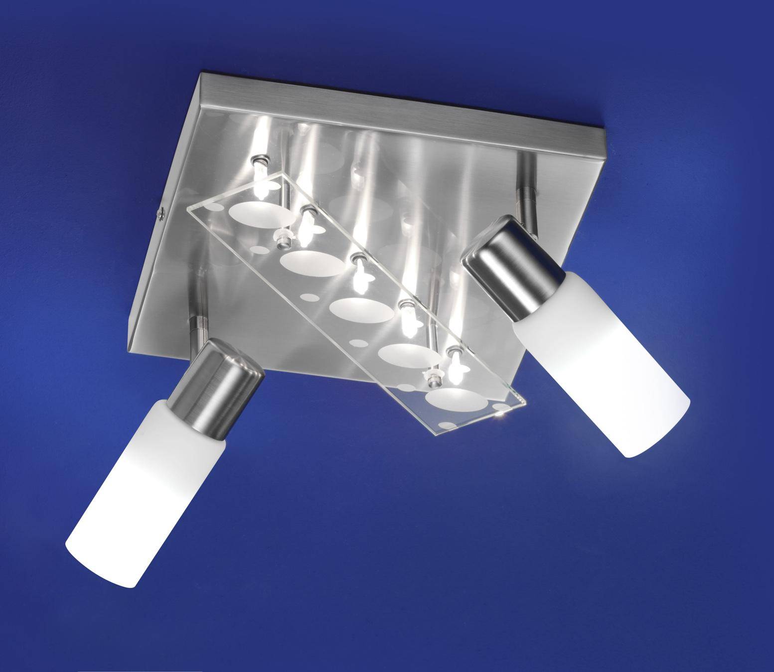 Deckenleuchte Nickel Strahler 5xG4 Halogen je 10W/230V 2 x E14 max. je 9W/230V