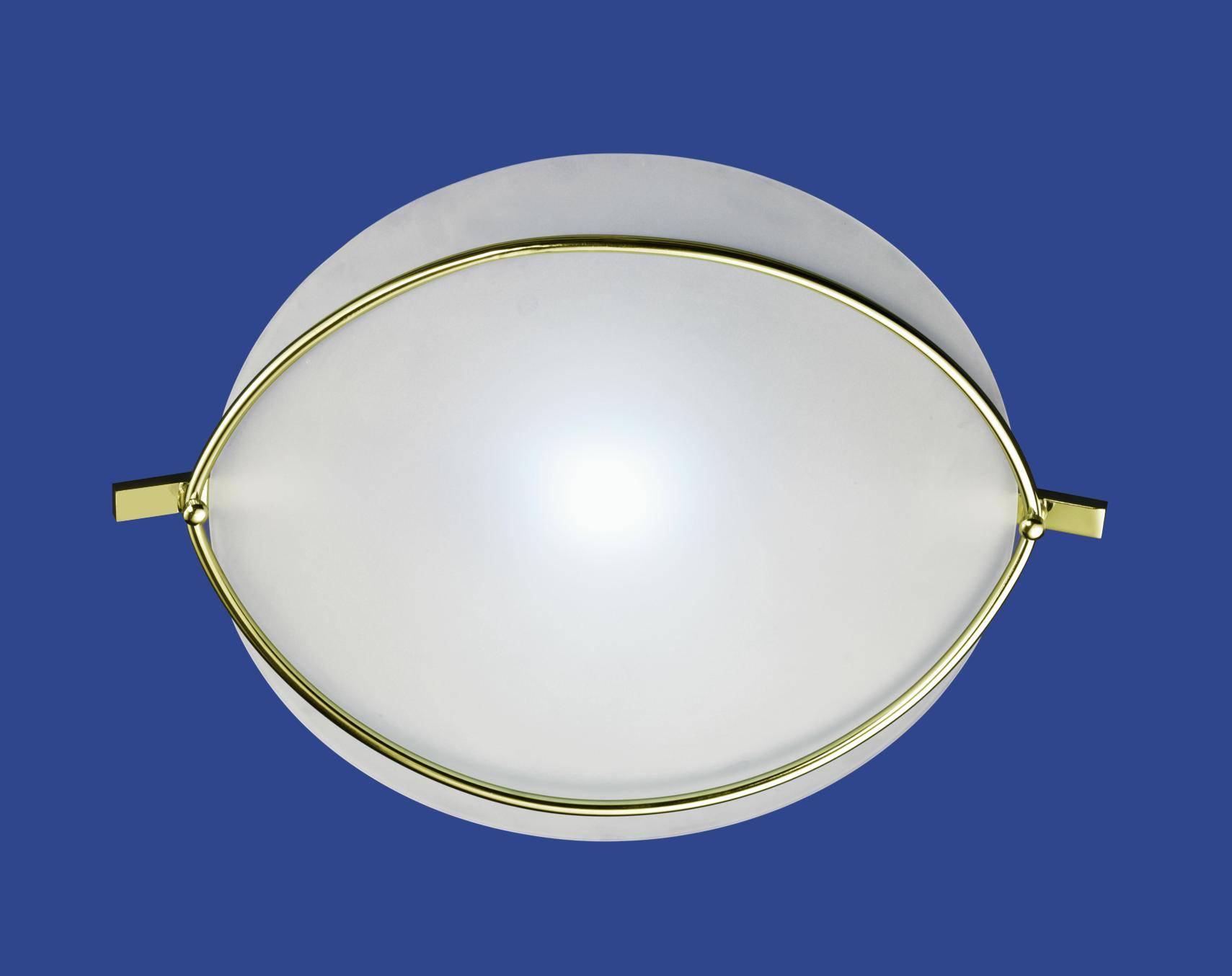 Deutsche Deckenleuchte Messing Halogen max. 150W Glas Ø 55cm Rund